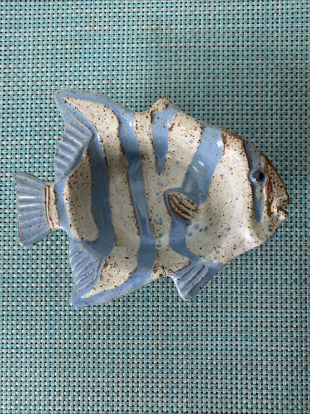 Decorative Blue & beige Ceramic Fish bowl